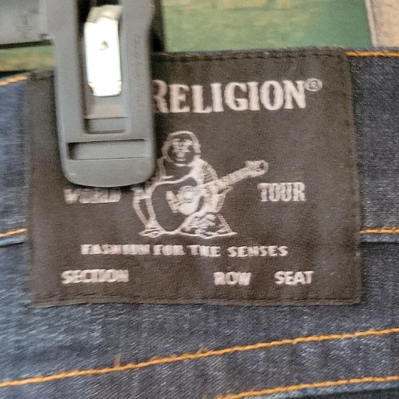 True Religion Ricky Flap Pocket Blue Relaxed Straight Jeans Classic Style Straight